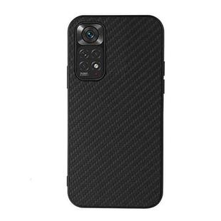 For Xiaomi Redmi Note 11 4G Global / Note 11S Accurate Hole Carbon Fiber Texture Shockproof Case(Black)