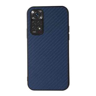 For Xiaomi Redmi Note 11 4G Global / Note 11S Accurate Hole Carbon Fiber Texture Shockproof Case(Blue)