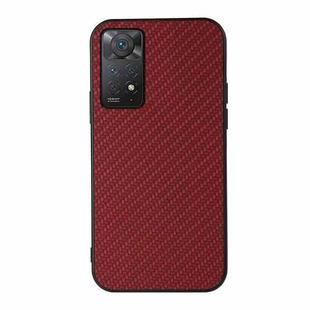 For Xiaomi Redmi Note 11 Pro Global Accurate Hole Carbon Fiber Texture Shockproof Case(Red)