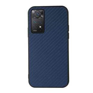 For Xiaomi Redmi Note 11 Pro Global Accurate Hole Carbon Fiber Texture Shockproof Case(Blue)