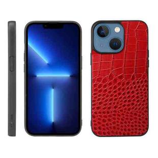 For iPhone 13 Crocodile Top Layer Cowhide Leather Case(Red)