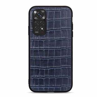 For Xiaomi Redmi Note 11 4G Global / Note 11S Crocodile Texture Leather Shockproof Phone Case(Blue)