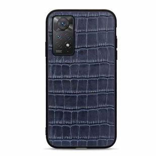 For Xiaomi Redmi Note 11 Pro Global Crocodile Texture Leather Shockproof Phone Case(Blue)