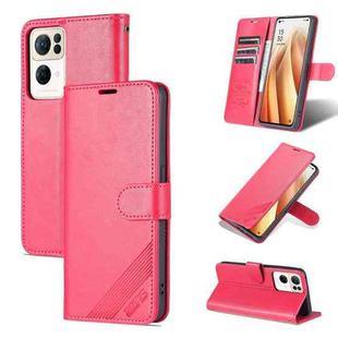 For OPPO Reno7 Pro 5G AZNS Sheepskin Texture Flip Leather Phone Case(Red)
