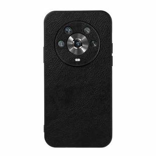 For Honor Magic4 Two-color Litchi Texture PU Phone Case(Black)
