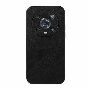 For Honor Magic4 Pro Two-color Litchi Texture PU Phone Case(Black)