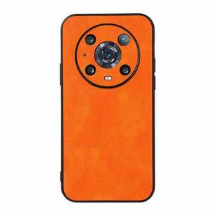 For Honor Magic4 Pro Two-color Litchi Texture PU Phone Case(Orange)