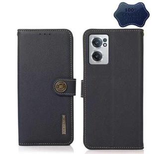 For OnePlus Nord CE 2 5G KHAZNEH Custer Genuine Leather RFID Phone Case(Blue)