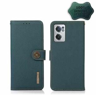 For OnePlus Nord CE 2 5G KHAZNEH Custer Genuine Leather RFID Phone Case(Green)