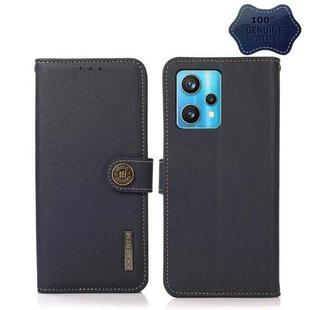 For OPPO Realme 9 Pro+ KHAZNEH Custer Genuine Leather RFID Phone Case(Blue)