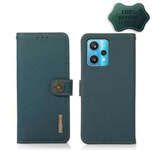 For OPPO Realme 9 Pro+ KHAZNEH Custer Genuine Leather RFID Phone Case(Green)