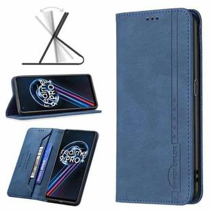 For OPPO Realme 9 Pro+ Magnetic RFID Blocking Anti-Theft Leather Phone Case(Blue)