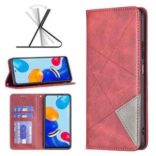 For Xiaomi Redmi Note 11 International Version Prismatic Invisible Magnetic Leather Phone Case(Red)