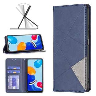 For Xiaomi Redmi Note 11 International Version Prismatic Invisible Magnetic Leather Phone Case(Blue)