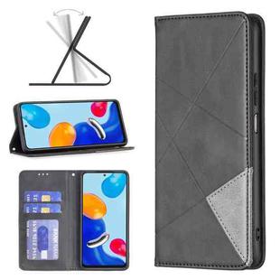 For Xiaomi Redmi Note 11 International Version Prismatic Invisible Magnetic Leather Phone Case(Black)