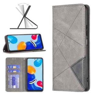 For Xiaomi Redmi Note 11 International Version Prismatic Invisible Magnetic Leather Phone Case(Grey)