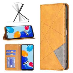 For Xiaomi Redmi Note 11 International Version Prismatic Invisible Magnetic Leather Phone Case(Yellow)