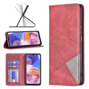 For Samsung Galaxy A23 5G Prismatic Invisible Magnetic Leather Phone Case(Red)