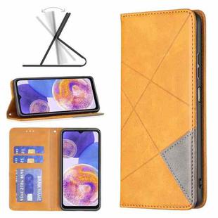 For Samsung Galaxy A23 5G Prismatic Invisible Magnetic Leather Phone Case(Yellow)