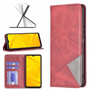 For ZTE Blade A71 Prismatic Invisible Magnetic Leather Phone Case(Red)
