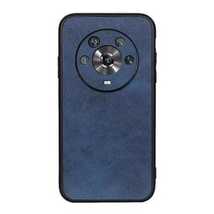 For Honor Magic4 Two-color Calf Texture PU Phone Case(Blue)