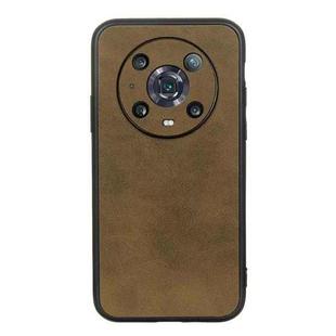 For Honor Magic4 Pro Two-color Calf Texture PU Phone Case(Green)