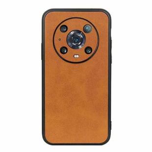 For Honor Magic4 Pro Two-color Calf Texture PU Phone Case(Brown)