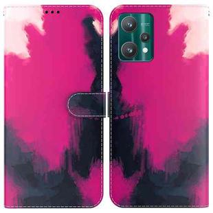 For OPPO Realme 9 Pro+ Watercolor Pattern Horizontal Flip Leather Phone Case(Berry Color)