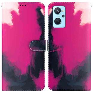 For OPPO Realme 9i / A36 / A76 Watercolor Pattern Horizontal Flip Leather Phone Case(Berry Color)