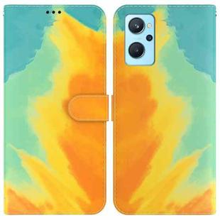 For OPPO Realme 9i / A36 / A76 Watercolor Pattern Horizontal Flip Leather Phone Case(Autumn Leaf Color)