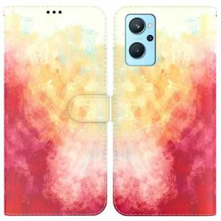 For OPPO Realme 9i / A36 / A76 Watercolor Pattern Horizontal Flip Leather Phone Case(Spring Cherry)