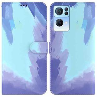 For OPPO Reno7 Pro 5G Watercolor Pattern Horizontal Flip Leather Phone Case(Winter Snow)