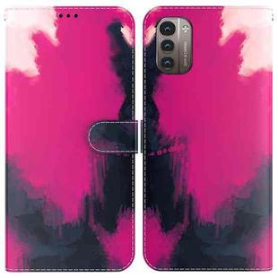 For Nokia G21 / G11 Watercolor Pattern Horizontal Flip Leather Phone Case(Berry Color)
