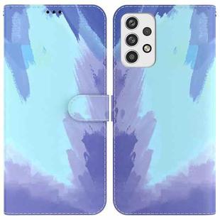 For Samsung Galaxy A23 Watercolor Pattern Horizontal Flip Leather Phone Case(Winter Snow)