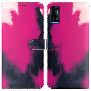 For ZTE Blade A72 / V40 Vita Watercolor Pattern Horizontal Flip Leather Phone Case(Berry Color)