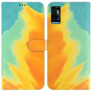 For ZTE Blade A72 / V40 Vita Watercolor Pattern Horizontal Flip Leather Phone Case(Autumn Leaf Color)