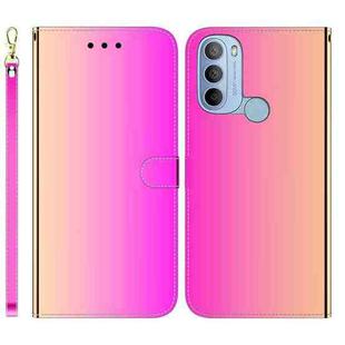 For Motorola Moto G31 4G Brazil Version with Fingerprint Imitated Mirror Surface Horizontal Flip Leather Phone Case(Gradient Color)