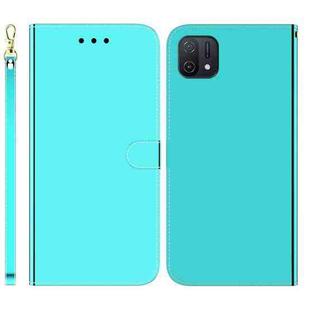 For OPPO A16K Imitated Mirror Surface Horizontal Flip Leather Phone Case(Mint Green)