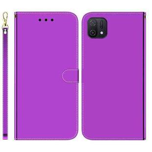 For OPPO A16K Imitated Mirror Surface Horizontal Flip Leather Phone Case(Purple)