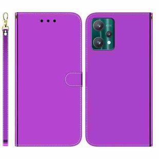 For Realme 9 Pro+ Imitated Mirror Surface Horizontal Flip Leather Phone Case(Purple)