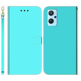 For OPPO A76 4G / A36 / Realme 9i  Imitated Mirror Surface Horizontal Flip Leather Phone Case(Mint Green)