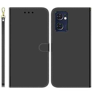 For OPPO Reno7 5G Taiwan Version / Find X5 Lite Imitated Mirror Surface Horizontal Flip Leather Phone Case(Black)