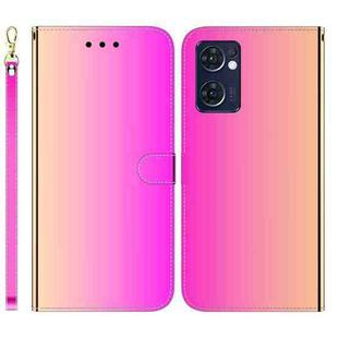 For OPPO Reno7 5G Taiwan Version / Find X5 Lite Imitated Mirror Surface Horizontal Flip Leather Phone Case(Gradient Color)