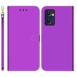 For OPPO Reno7 5G Taiwan Version / Find X5 Lite Imitated Mirror Surface Horizontal Flip Leather Phone Case(Purple)