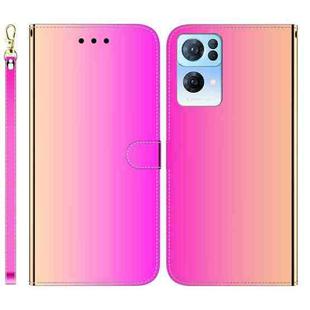 For OPPO Reno7 Pro 5G Imitated Mirror Surface Horizontal Flip Leather Phone Case(Gradient Color)