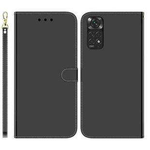 For Redmi Note 11 Overseas Version / Note 11S Imitated Mirror Surface Horizontal Flip Leather Phone Case(Black)
