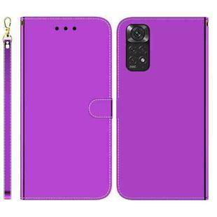 For Redmi Note 11 Overseas Version / Note 11S Imitated Mirror Surface Horizontal Flip Leather Phone Case(Purple)