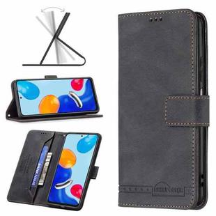 For Xiaomi Redmi Note 11 Magnetic Clasp RFID Blocking Anti-Theft Leather Case(Black)