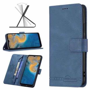 For ZTE Blade A51 Magnetic Clasp RFID Blocking Anti-Theft Leather Case(Blue)