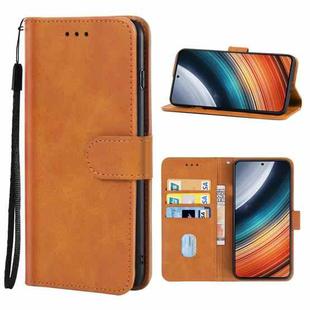 Leather Phone Case For Xiaomi Redmi K40S(Brown)